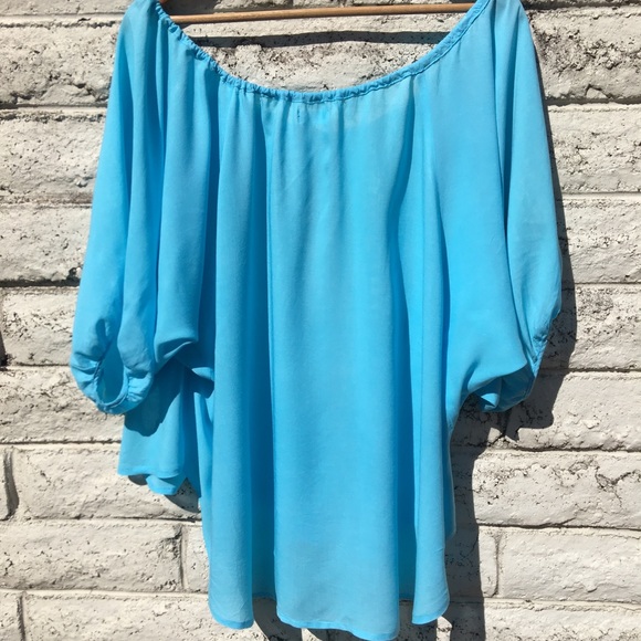 ⭐️Host Pick⭐️ Nigella Lola Short Peasant Top, Light Blue - One Size NWOT - Picture 13 of 16